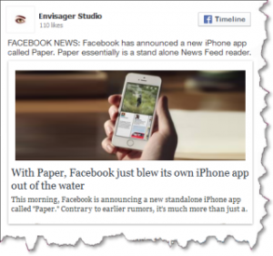 facebook mobile app paper