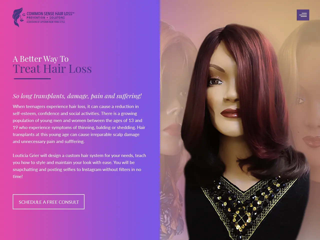 Hair Loss Website Design | Envisager Studio